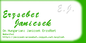 erzsebet janicsek business card
