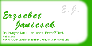 erzsebet janicsek business card